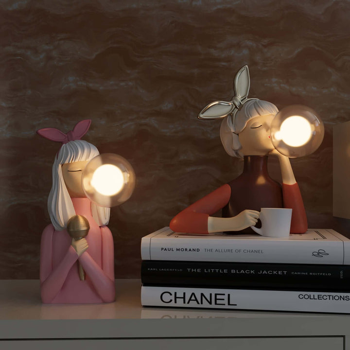 Elegant Resin Table Lamp with USB Power