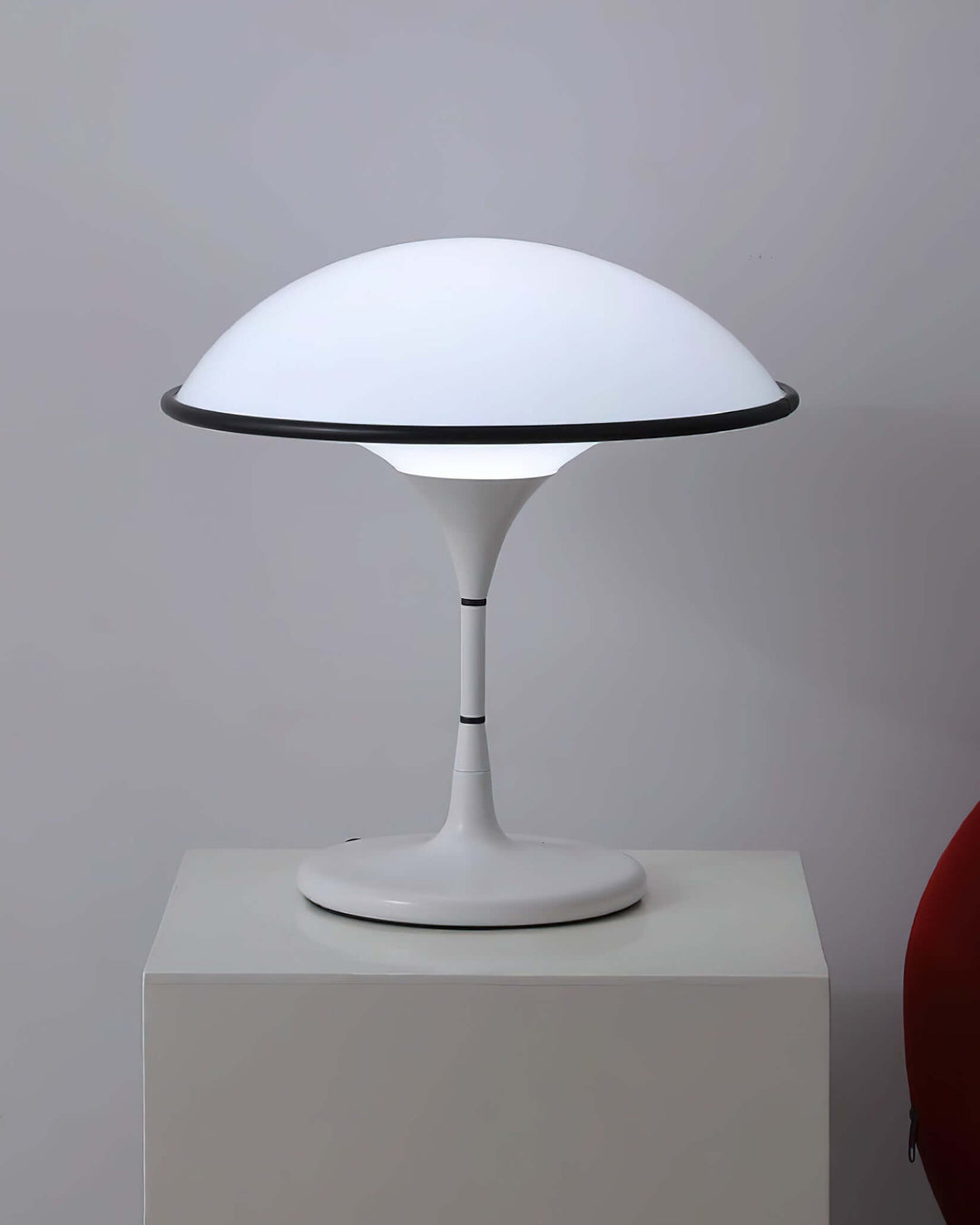 Modern Dome Table Lamp with Black Trim