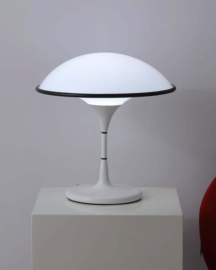 Modern Dome Table Lamp with Black Trim
