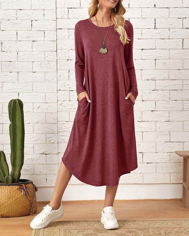 Women's Cozy Long-Sleeve Winter Dress