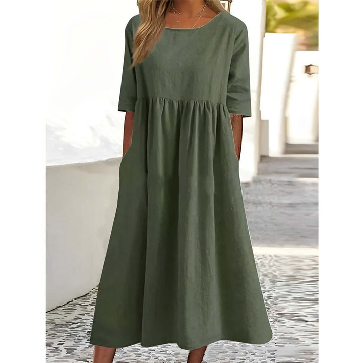 Pleated Midi Dress