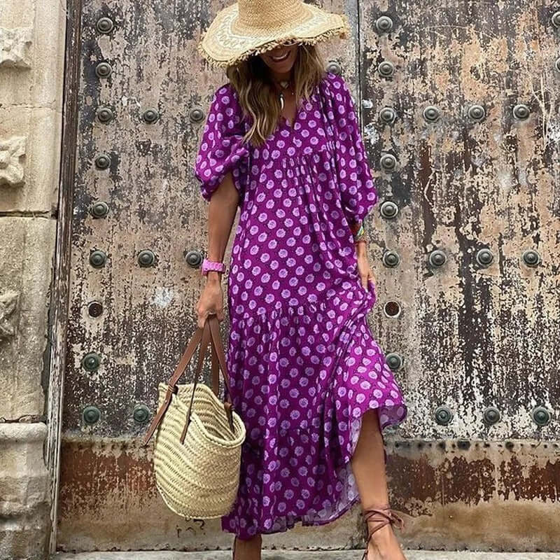 Women's Geometric Print Midi Dress