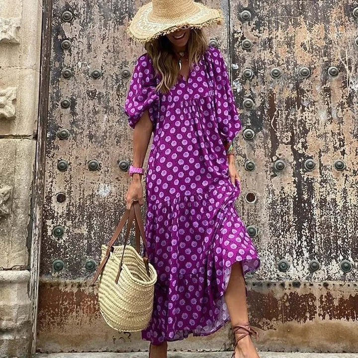 Women's Geometric Print Midi Dress