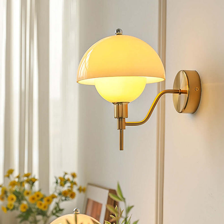 Elegant Mushroom Glass Wall Light