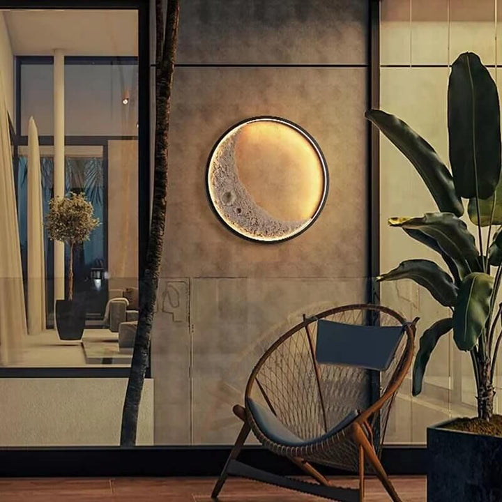 Modern Outdoor LED Moon Wall Light
