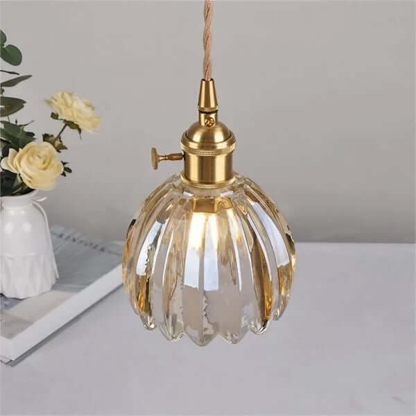 Retro Glass Flower Pendant Light