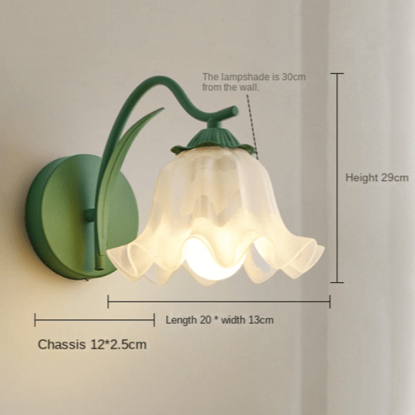 Retro Floral Metal Wall Lamp, Acrylic Shade, E27, Multiple Colors