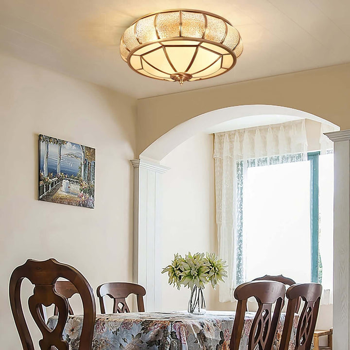 Round Textured Glass Ceiling Light Fixture