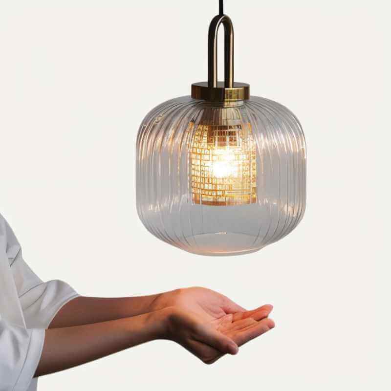 Striped Glass Pendant Light for Modern Decor