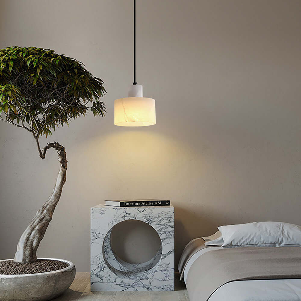 Modern White Marble Pendant Light