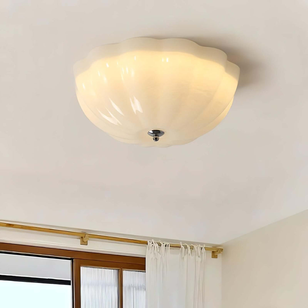 Opal Glass Shell Ceiling Lamp 38cm