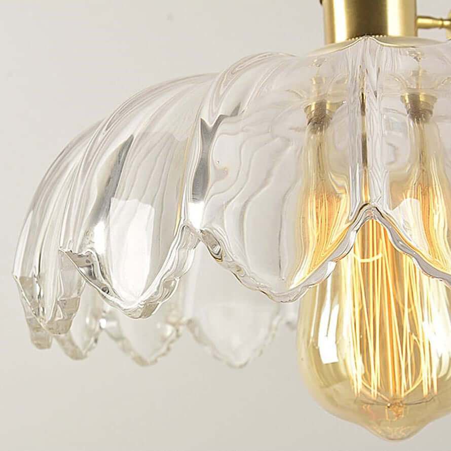 Vintage Glazed Floral Hanging Lamp