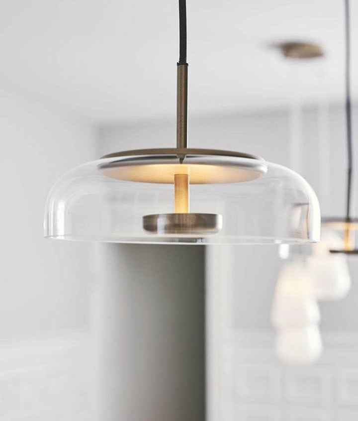 Modern Brass & Glass Pendant Light