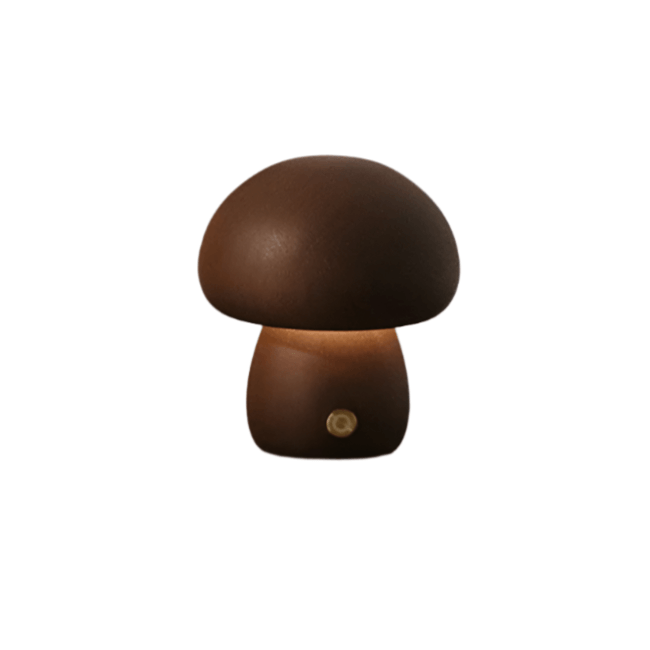 Rechargeable Wooden Mushroom Lamp