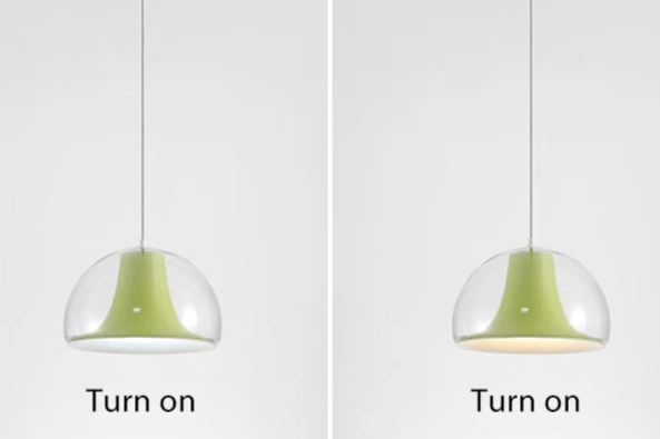 Modern Glass Pendant Lamp, Semicircular Jellyfish Design