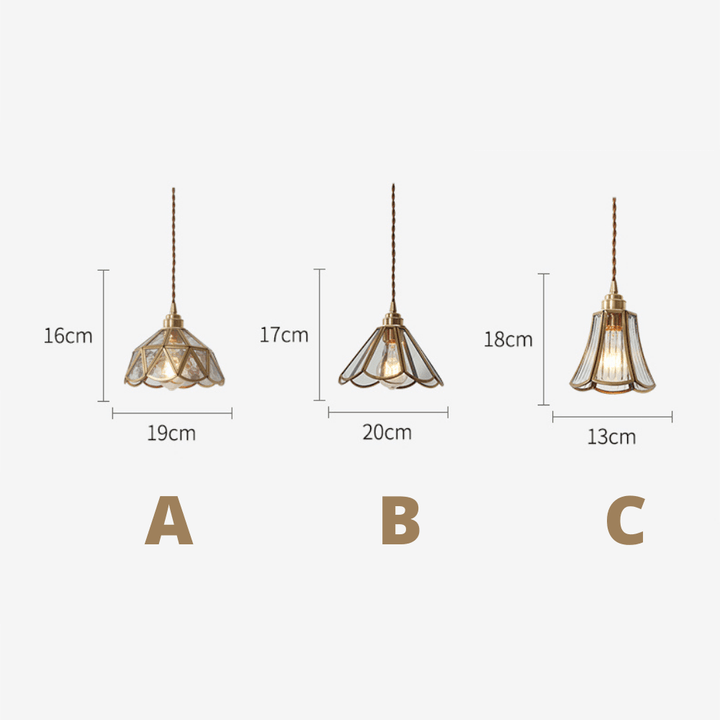 Elegant Glass Pendant Light with Brass Finish
