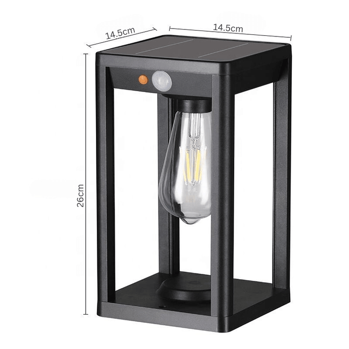 Solar Pillar Lamp with Motion Sensor - Outdoor LED Garden Light