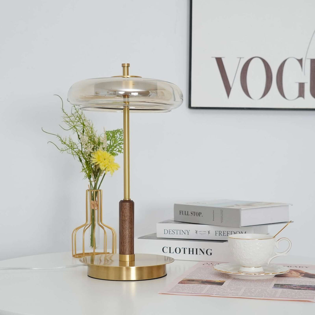 Modern Glass & Metal LED Table Lamp