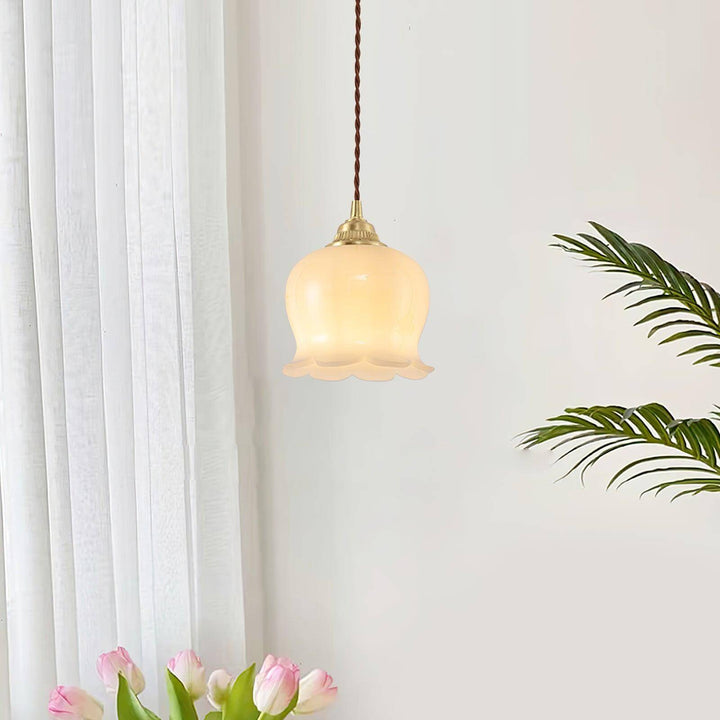 Floral Pendant Lamp, Elegant Hanging Ceiling Light Fixture