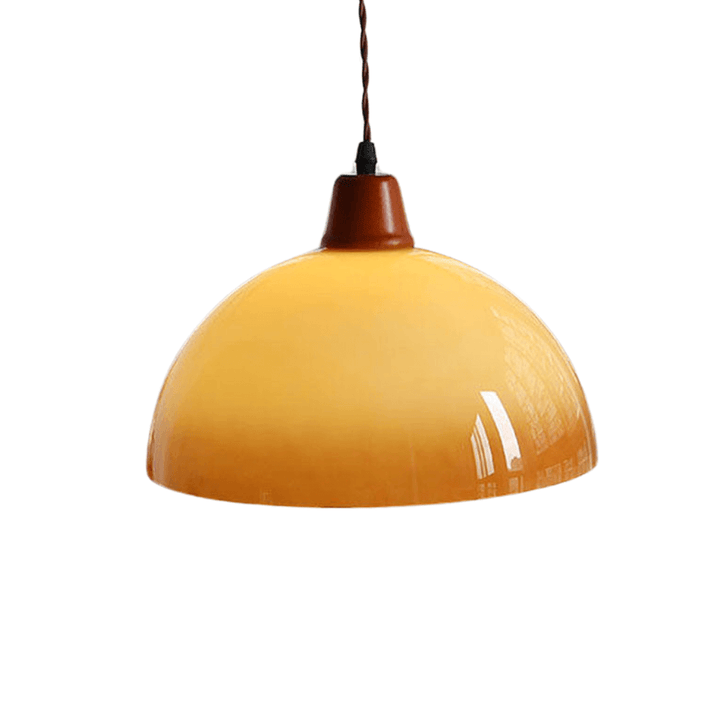 Retro Amber Glass Pendant Light 30cm