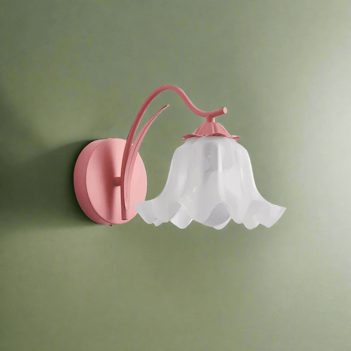 Retro Floral Metal Wall Lamp, Acrylic Shade, E27, Multiple Colors