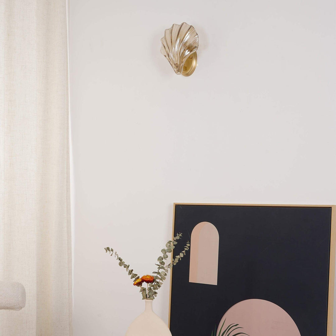Seashell Wall Light Fixture, Nautical Decor, 20cm