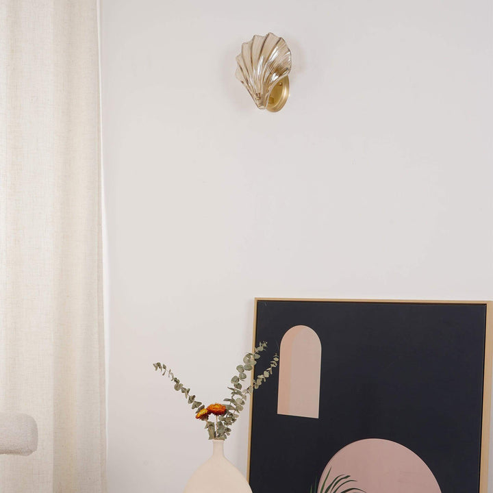 Seashell Wall Light Fixture, Nautical Decor, 20cm