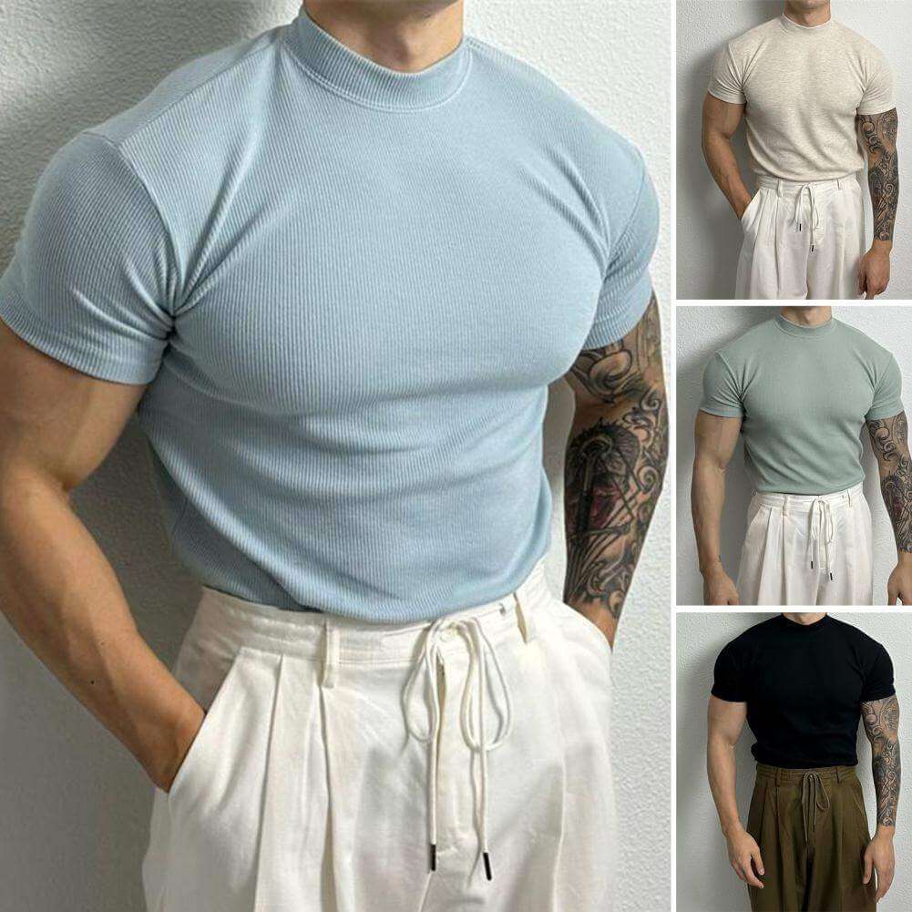 Men's Fitted Ribbed Knit Top
