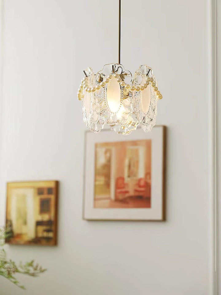 Floral Glass Pendant Lamp 20cm