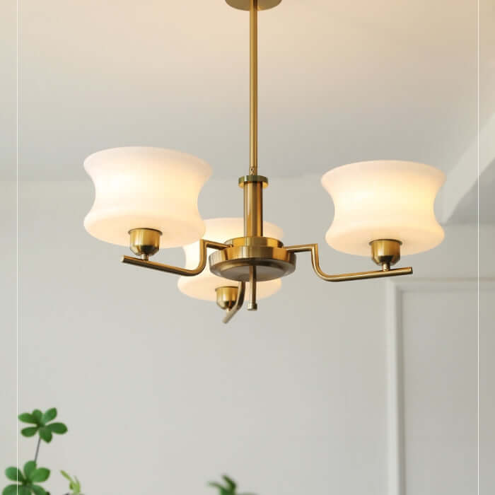 Vintage Metal & Glass Chandelier for Dining Room