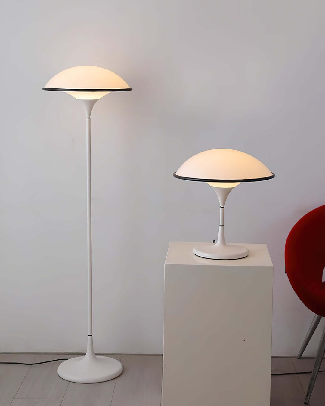 Modern Dome Table Lamp with Black Trim