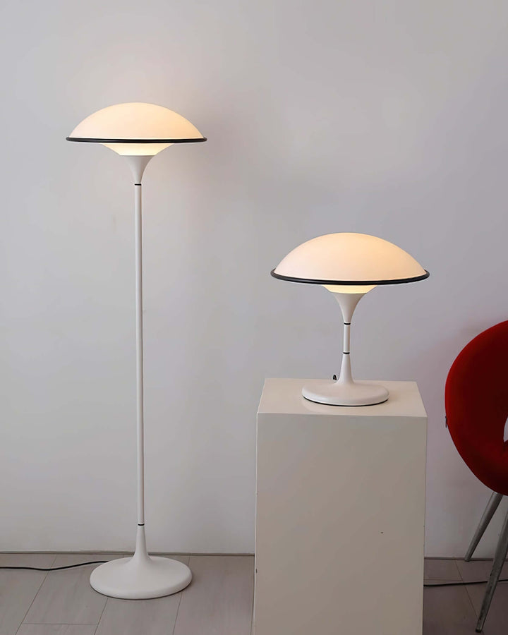 Modern Dome Table Lamp with Black Trim
