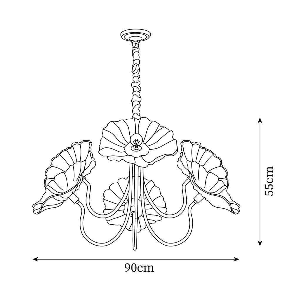 Elegant Frosted Glass Flower Chandelier