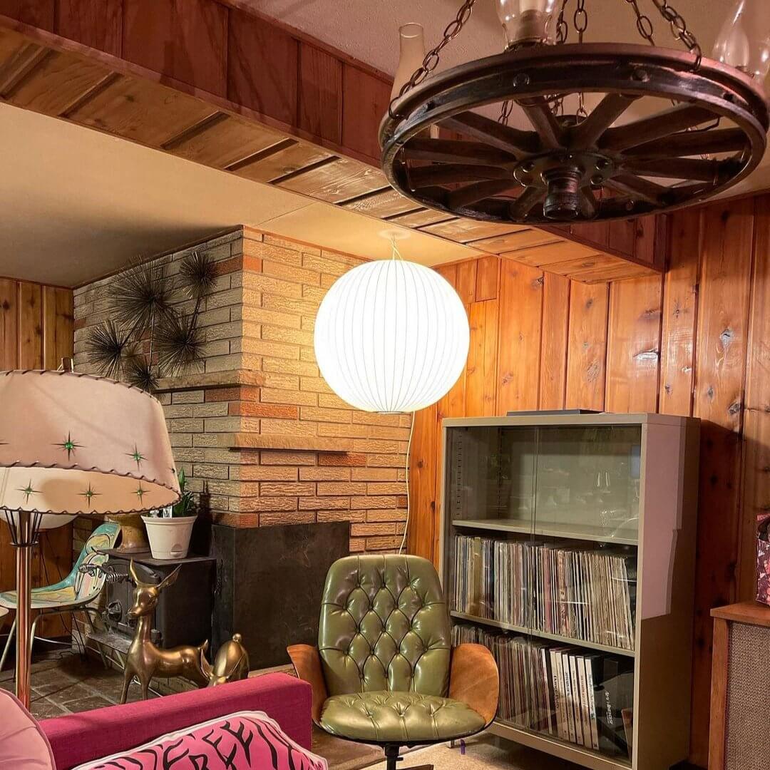 Nordic Style Pendant Lamp with Semi-Wood Finish