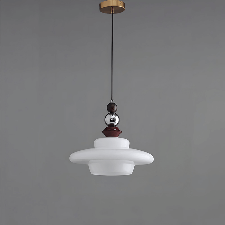 Medieval Style Beige Glass Pendant Light