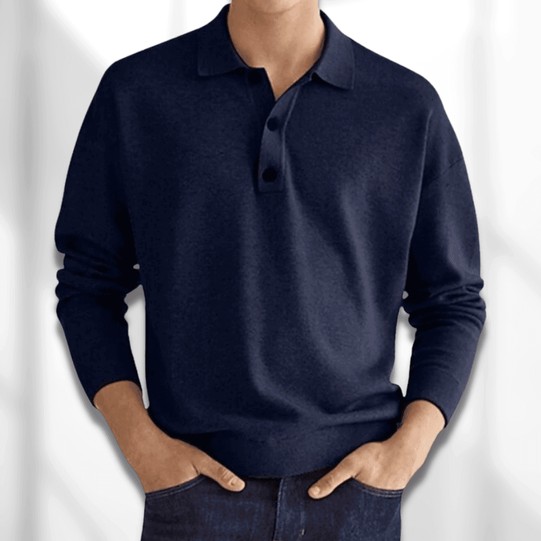 Men's Knitted Polo Sweater