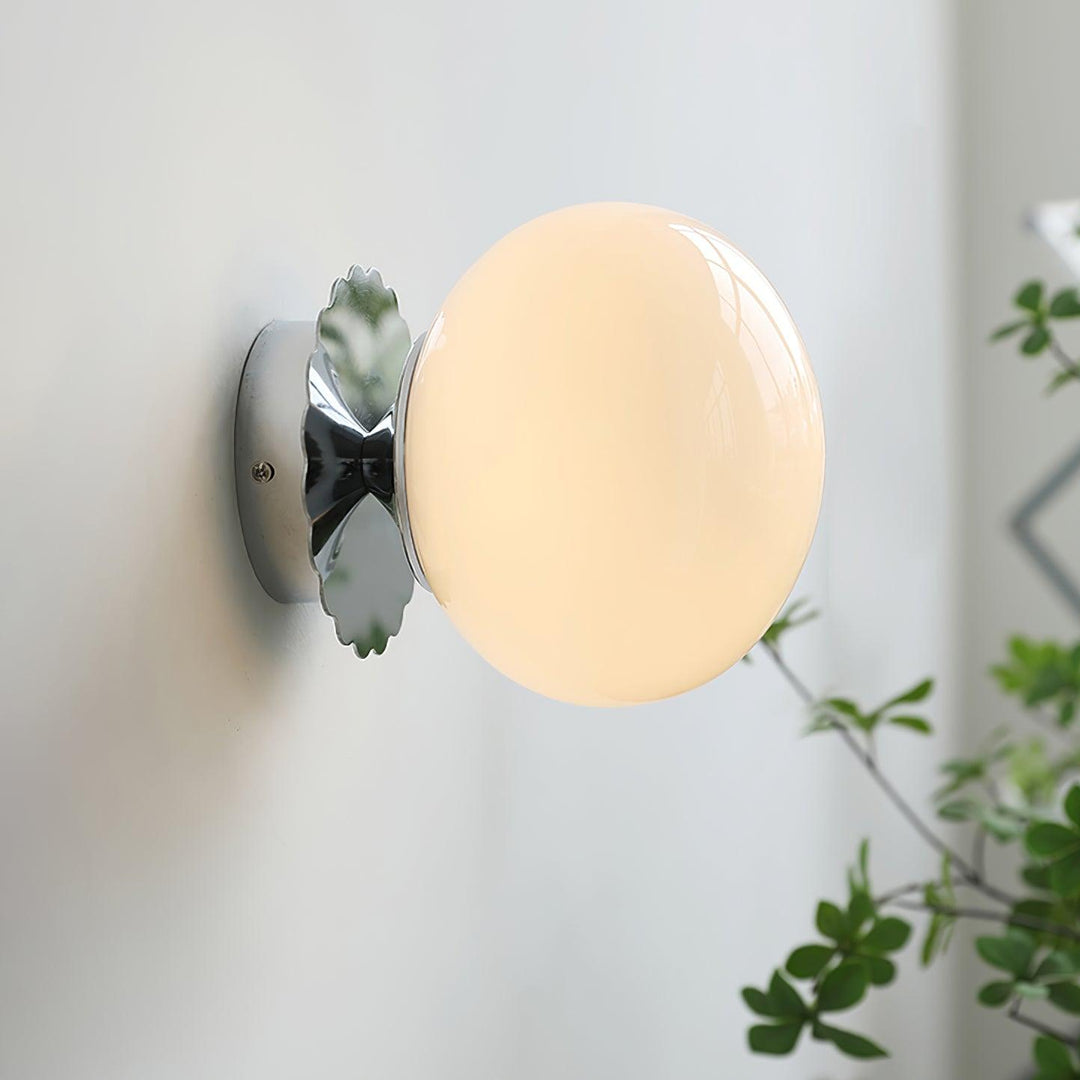 Pink Glass & Metal Sconce Light - 20cm