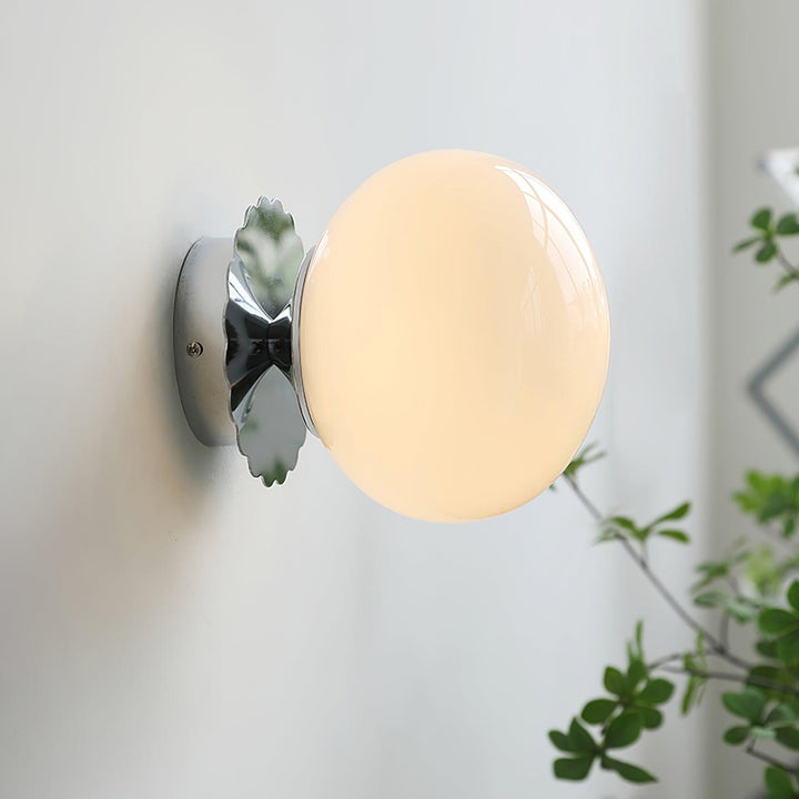Pink Glass & Metal Sconce Light - 20cm