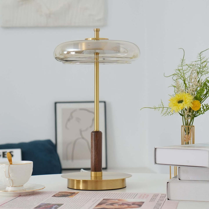 Modern Glass & Metal LED Table Lamp