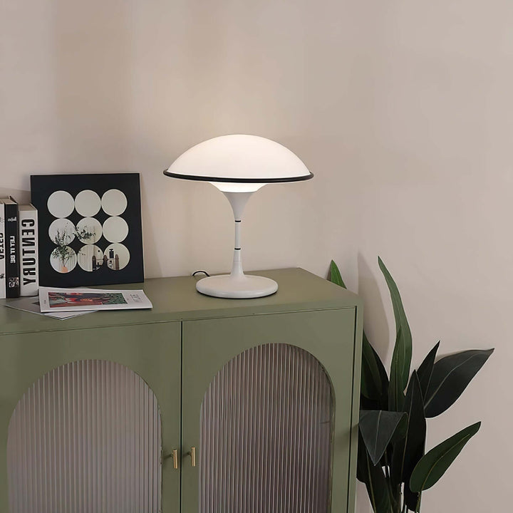 Modern Dome Table Lamp with Black Trim