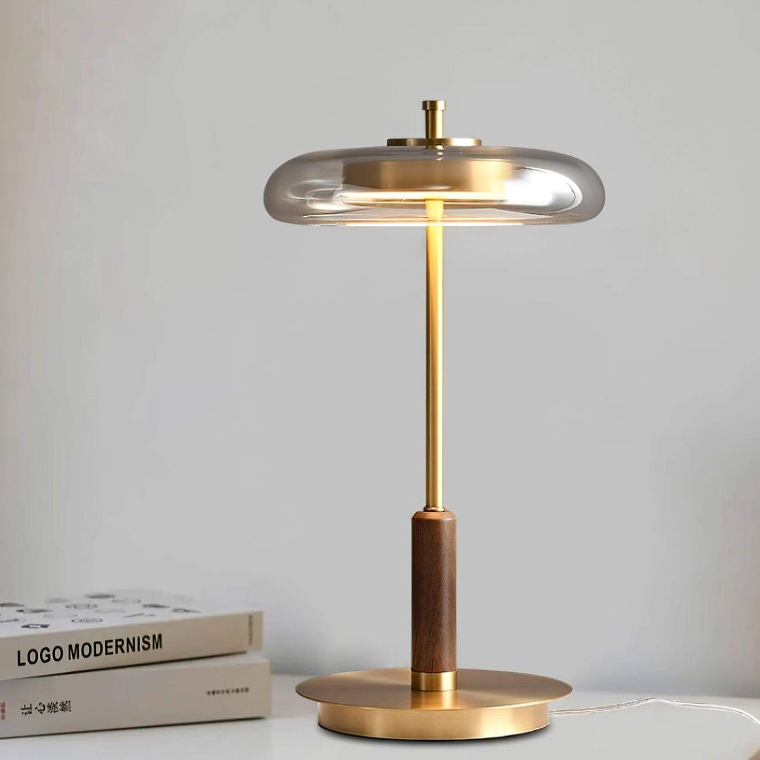 Modern Glass & Metal LED Table Lamp