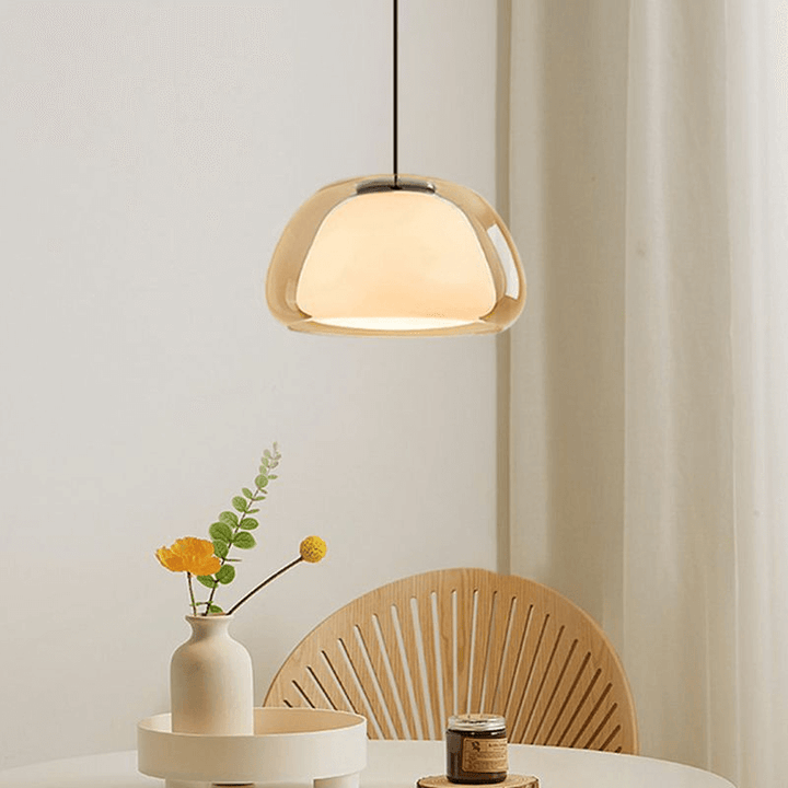 Modern White Glass Pendant Light