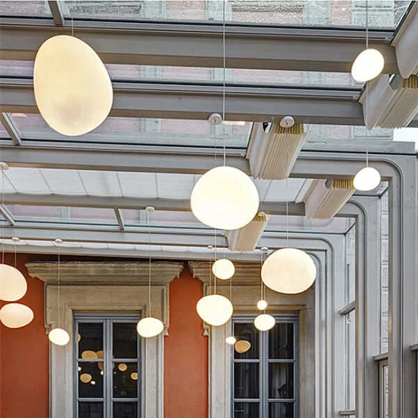 Modern Pendant Light Fixture, Hand-Blown Glass