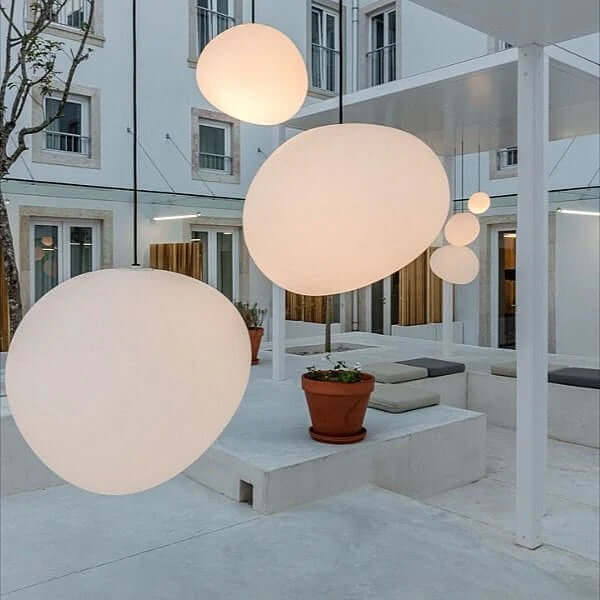 Modern Pendant Light Fixture, Hand-Blown Glass