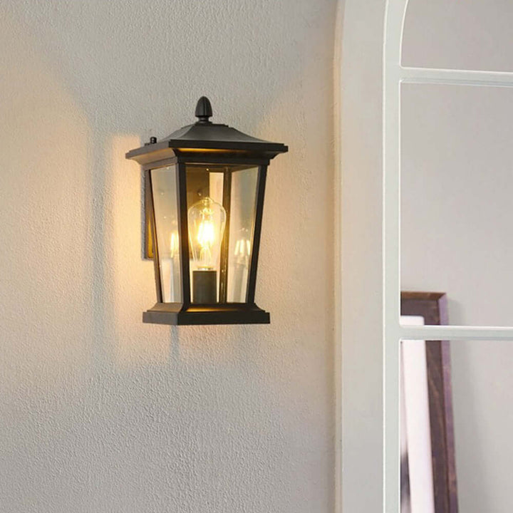 Waterproof Outdoor Wall Lamp, Farmhouse Style, Glass Shade