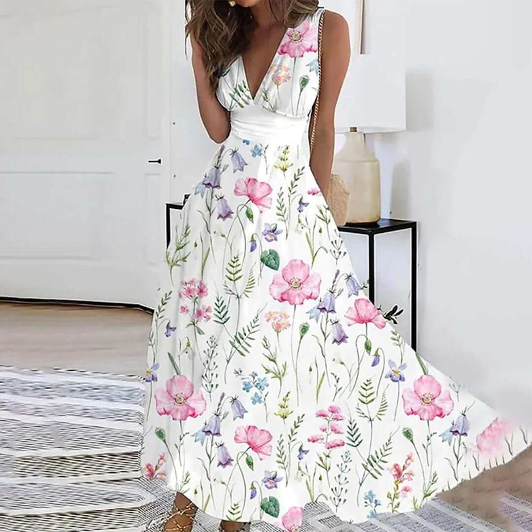 Floral summer dress in pink