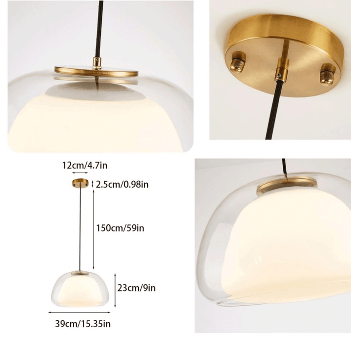 Modern White Glass Pendant Light