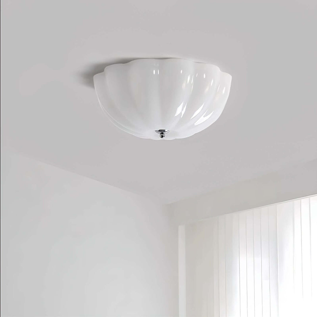 Opal Glass Shell Ceiling Lamp 38cm