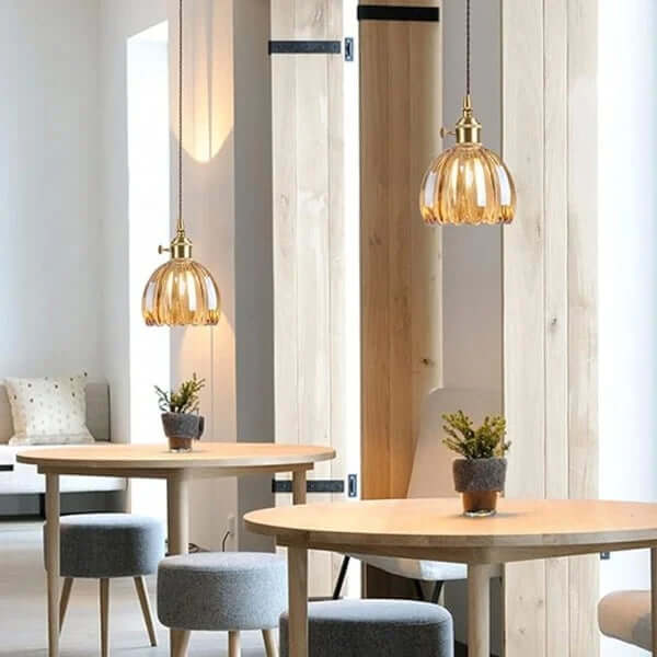 Retro Glass Flower Pendant Light