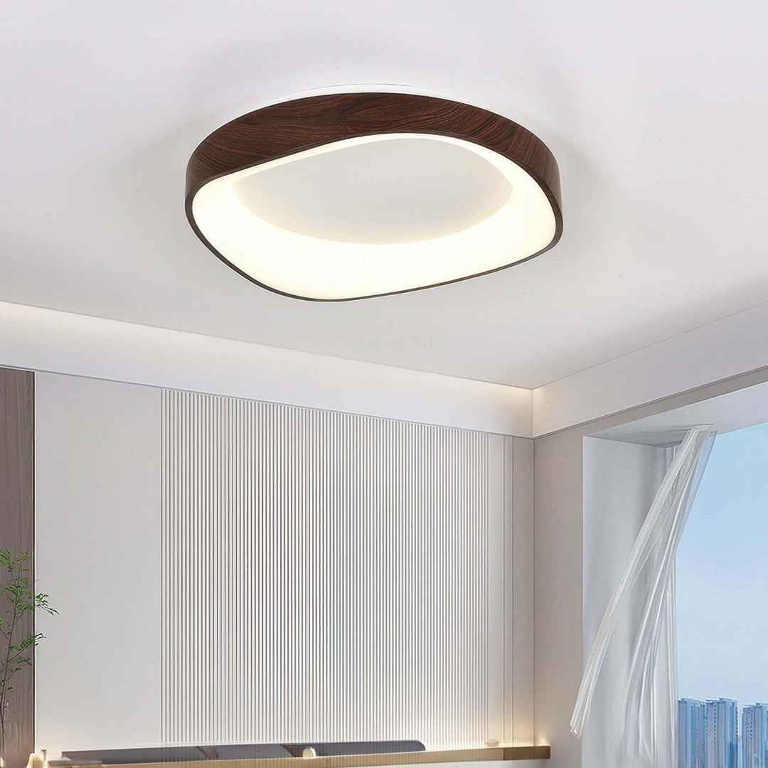 Modern Wood Grain LED Ceiling Light Fixture